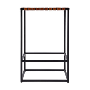 Butler Specialty Butler Low Profile Leather & Iron Backless Counter Stool – Stylish Comfort For Kitchen & Bar Use Brown Iron,Leather 5883344-butler