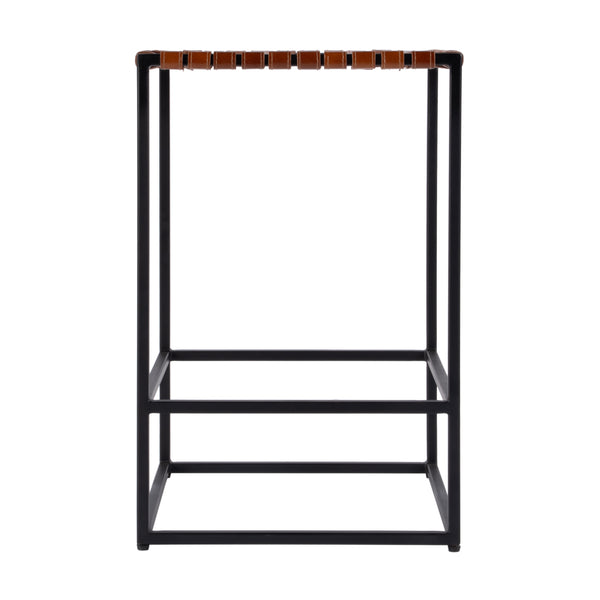 Butler Specialty Butler Low Profile Leather & Iron Backless Counter Stool – Stylish Comfort For Kitchen & Bar Use Brown Iron,Leather 5883344-butler