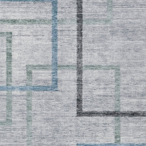 Homeroots 3' Geometric Washable Indoor Outdoor Area Rug In Green And Charcoal – Stylish, Durable Design 3' X 5' Polyester 588338