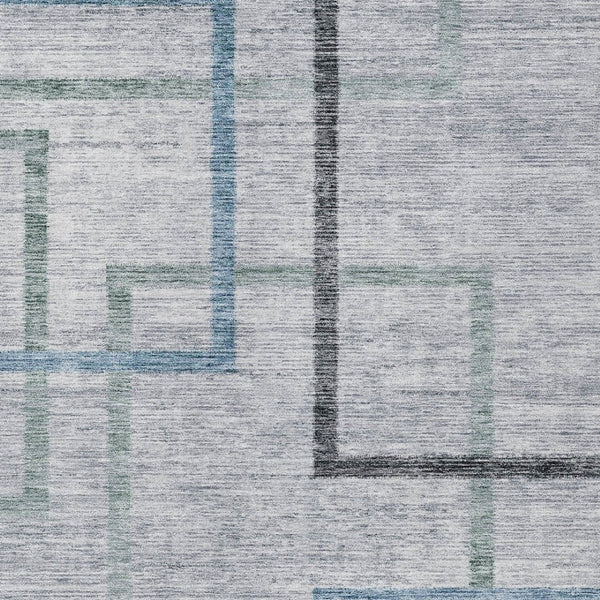 Homeroots 3' Geometric Washable Indoor Outdoor Area Rug In Green And Charcoal – Stylish, Durable Design 9' X 12' Polyester 588342