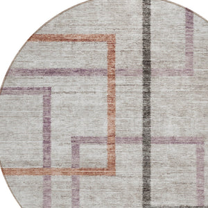 Homeroots 3' Geometric Washable Indoor Outdoor Area Rug In Green And Charcoal – Stylish, Durable Design 8' Round Polyester 588346