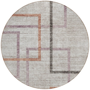 Homeroots 3' Geometric Washable Indoor Outdoor Area Rug In Green And Charcoal – Stylish, Durable Design 8' Round Polyester 588346