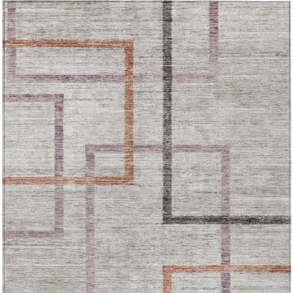 Homeroots 3' Geometric Washable Indoor Outdoor Area Rug In Green And Charcoal – Stylish, Durable Design 8' X 10' Polyester 588347