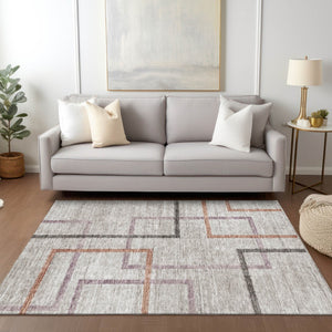 Homeroots 3' Geometric Washable Indoor Outdoor Area Rug In Green And Charcoal – Stylish, Durable Design 9' X 12' Polyester 588348