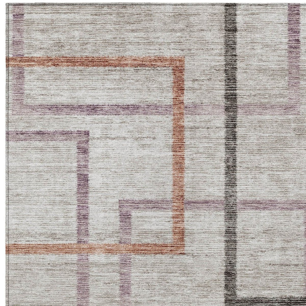 Homeroots 3' Geometric Washable Indoor Outdoor Area Rug In Green And Charcoal – Stylish, Durable Design 10' X 14' Polyester 588349