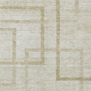 Homeroots 3' Artichoke Green Geometric Washable Area Rug - Stylish Indoor/Outdoor Accent For Any Space 3' X 5' Polyester 588394