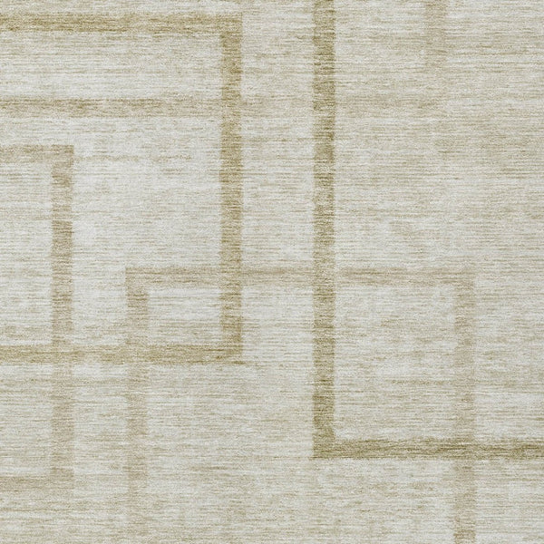 Homeroots 3' Artichoke Green Geometric Washable Area Rug - Stylish Indoor/Outdoor Accent For Any Space 5' X 8' Polyester 588395