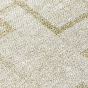 Homeroots 3' Artichoke Green Geometric Washable Area Rug - Stylish Indoor/Outdoor Accent For Any Space 8' Round Polyester 588396