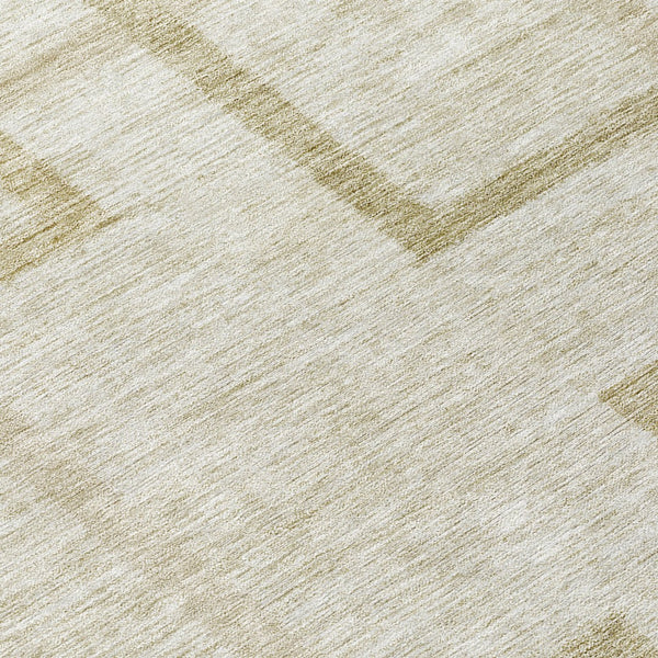 Homeroots 3' Artichoke Green Geometric Washable Area Rug - Stylish Indoor/Outdoor Accent For Any Space 8' Round Polyester 588396