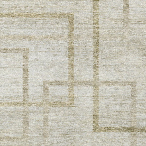 Homeroots 3' Artichoke Green Geometric Washable Area Rug - Stylish Indoor/Outdoor Accent For Any Space 10' X 14' Polyester 588399