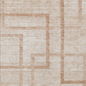 Homeroots 3' Artichoke Green Geometric Washable Area Rug - Stylish Indoor/Outdoor Accent For Any Space 5' X 8' Polyester 588401