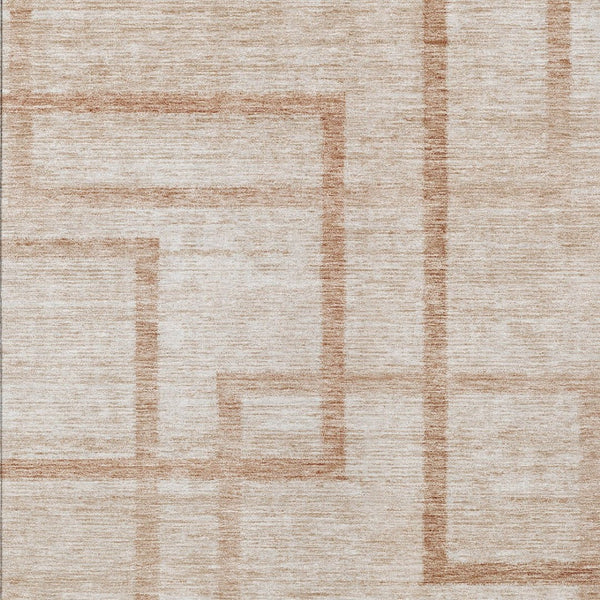 Homeroots 3' Artichoke Green Geometric Washable Area Rug - Stylish Indoor/Outdoor Accent For Any Space 5' X 8' Polyester 588401