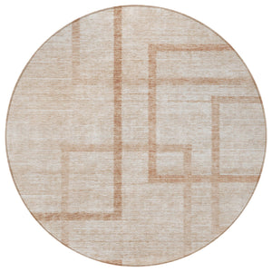 Homeroots 3' Artichoke Green Geometric Washable Area Rug - Stylish Indoor/Outdoor Accent For Any Space 8' Round Polyester 588402