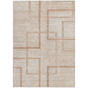 Homeroots 3' Artichoke Green Geometric Washable Area Rug - Stylish Indoor/Outdoor Accent For Any Space 8' X 10' Polyester 588404