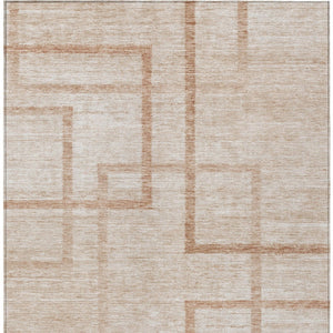 Homeroots 3' Artichoke Green Geometric Washable Area Rug - Stylish Indoor/Outdoor Accent For Any Space 8' X 10' Polyester 588404