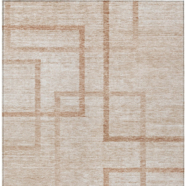 Homeroots 3' Artichoke Green Geometric Washable Area Rug - Stylish Indoor/Outdoor Accent For Any Space 10' X 14' Polyester 588407