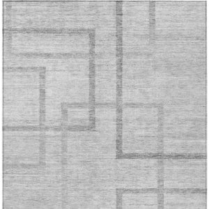 Homeroots 3' Artichoke Green Geometric Washable Area Rug - Stylish Indoor/Outdoor Accent For Any Space 3' X 5' Polyester 588408