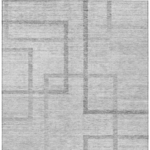 Homeroots 3' Artichoke Green Geometric Washable Area Rug - Stylish Indoor/Outdoor Accent For Any Space 3' X 5' Polyester 588408