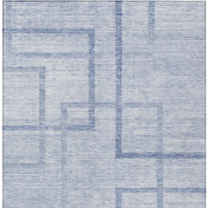 Homeroots 3' Artichoke Green Geometric Washable Area Rug - Stylish Indoor/Outdoor Accent For Any Space 5' X 8' Polyester 588415