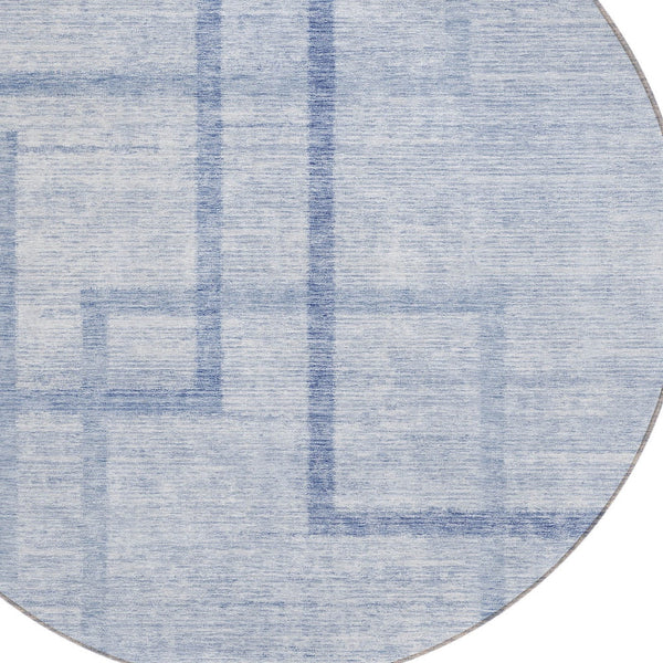 Homeroots 3' Artichoke Green Geometric Washable Area Rug - Stylish Indoor/Outdoor Accent For Any Space 8' Round Polyester 588416