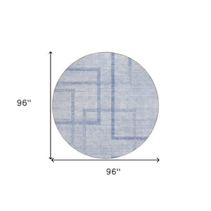 Homeroots 3' Artichoke Green Geometric Washable Area Rug - Stylish Indoor/Outdoor Accent For Any Space 8' Round Polyester 588416