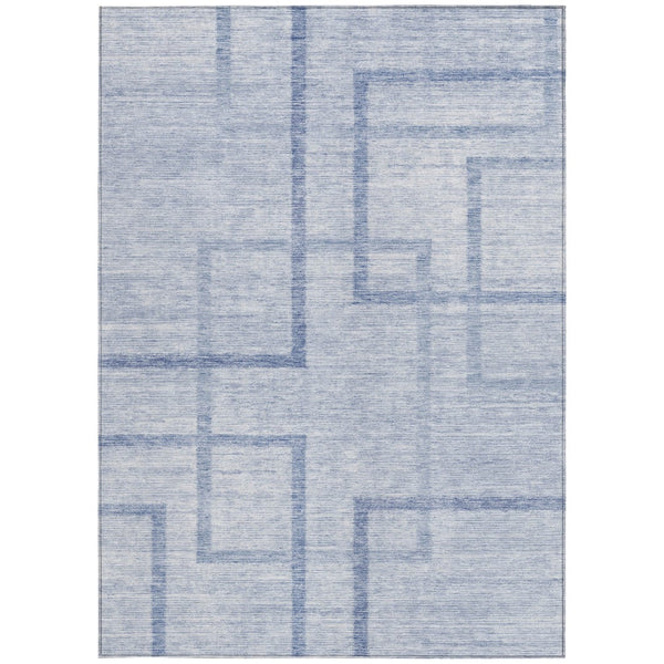 Homeroots 3' Artichoke Green Geometric Washable Area Rug - Stylish Indoor/Outdoor Accent For Any Space 10' X 14' Polyester 588419