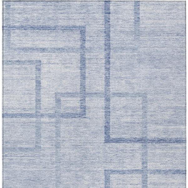 Homeroots 3' Artichoke Green Geometric Washable Area Rug - Stylish Indoor/Outdoor Accent For Any Space 10' X 14' Polyester 588419