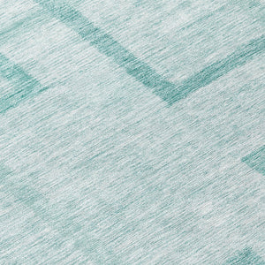 Homeroots 3' Artichoke Green Geometric Washable Area Rug - Stylish Indoor/Outdoor Accent For Any Space 8' Round Polyester 588422