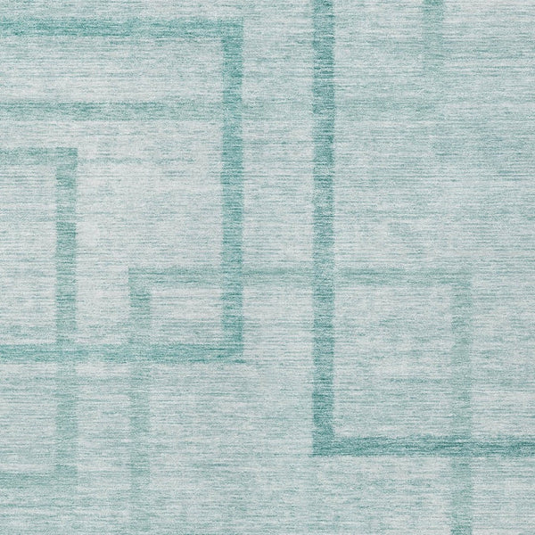 Homeroots 3' Artichoke Green Geometric Washable Area Rug - Stylish Indoor/Outdoor Accent For Any Space 8' X 10' Polyester 588423