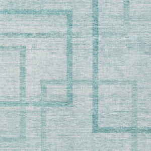 Homeroots 3' Artichoke Green Geometric Washable Area Rug - Stylish Indoor/Outdoor Accent For Any Space 9' X 12' Polyester 588424