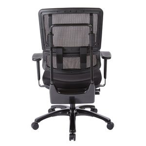 OSP Home Furnishings Vertical Mesh Ergonomic Managers Chair with Lumbar Support and Polished Aluminum Base 99663B-30