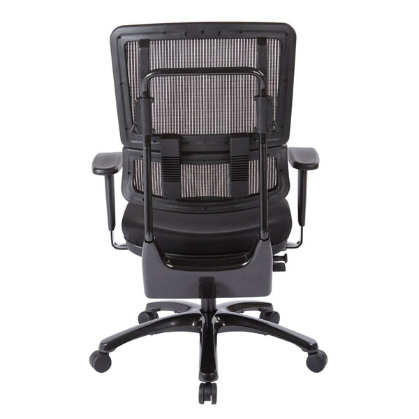 OSP Home Furnishings Vertical Mesh Ergonomic Managers Chair with Lumbar Support and Polished Aluminum Base 99663B-30