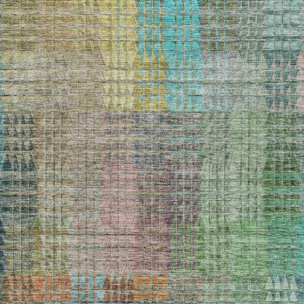 Homeroots 3' Abstract Washable Indoor Outdoor Area Rug In Green, Gold, And Teal – Stylish & Durable Decor 10' X 14' Polyester 588431