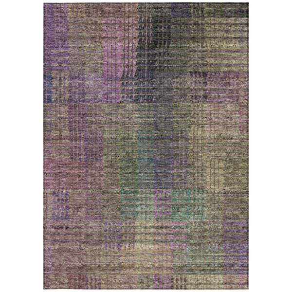 Homeroots 3' Abstract Washable Indoor Outdoor Area Rug In Green, Gold, And Teal – Stylish & Durable Decor 5' X 8' Polyester 588433