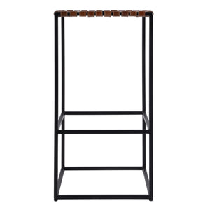 Butler Specialty Butler Lowell Backless Bar Stool: 30" Leather Seat & Iron Frame, Industrial Style For Modern Spaces Brown Iron,Leather 5884344-butler