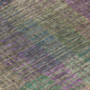 Homeroots 3' Abstract Washable Indoor Outdoor Area Rug In Green, Gold, And Teal – Stylish & Durable Decor 8' Round Polyester 588434