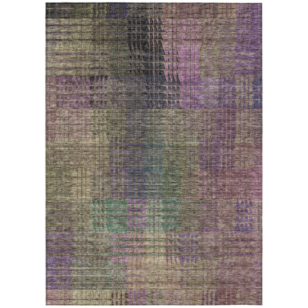 HomeRoots 9' Abstract Washable Area Rug in Plum, Olive Green & Lavender – Stylish, Durable, Indoor/Outdoor Essential 9' X 12' 588436