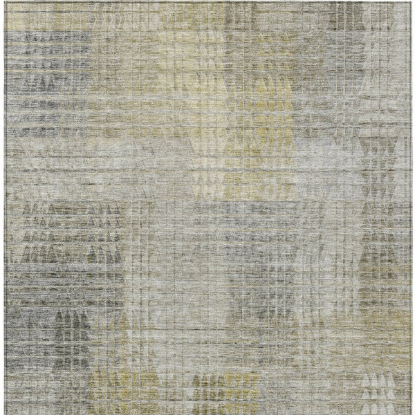 Homeroots 3' Abstract Washable Indoor Outdoor Area Rug In Green, Gold, And Teal – Stylish & Durable Decor 3' X 5' Polyester 588438