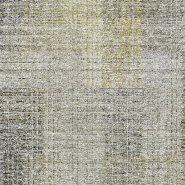 Homeroots 3' Abstract Washable Indoor Outdoor Area Rug In Green, Gold, And Teal – Stylish & Durable Decor 5' X 8' Polyester 588439