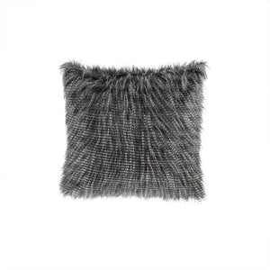 JLA Home Madison Park - Faux Plush Fur Square Pillow with Feather-Down Insert, Luxe High-Pile Face & Solid Mink Reverse for Décor MP30-4831
