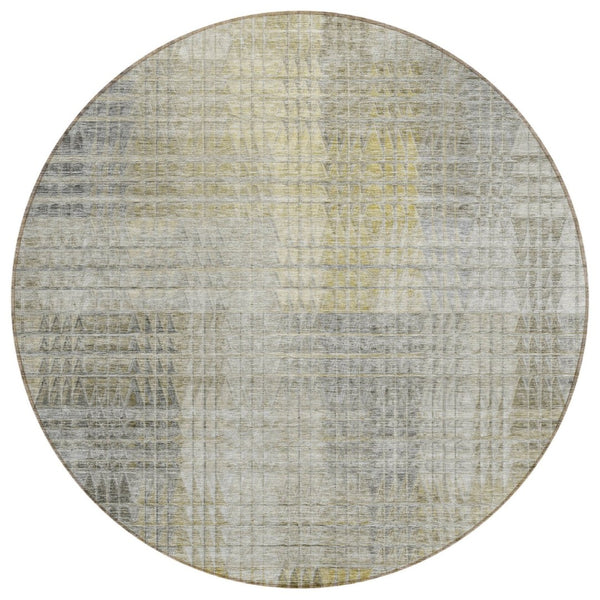 HomeRoots 5' Stylish Abstract Washable Area Rug for Indoor and Outdoor Use - Durable, Easy-Care Design 8' Round 588440
