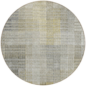 Homeroots 3' Abstract Washable Indoor Outdoor Area Rug In Green, Gold, And Teal – Stylish & Durable Decor 8' Round Polyester 588440