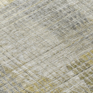 Homeroots 3' Abstract Washable Indoor Outdoor Area Rug In Green, Gold, And Teal – Stylish & Durable Decor 8' Round Polyester 588440