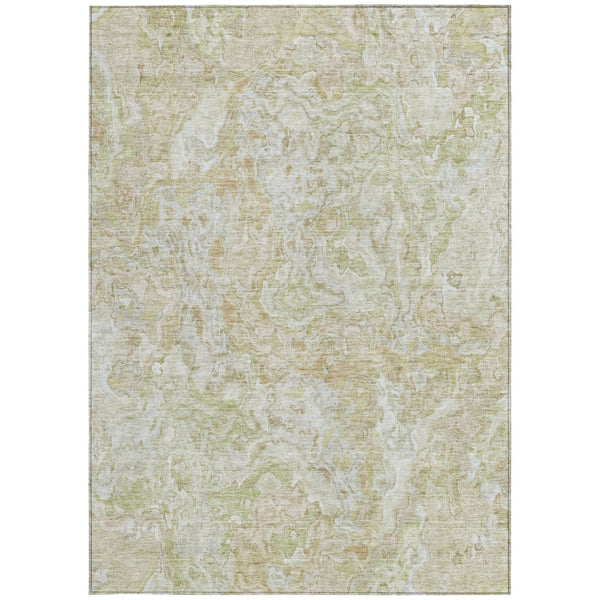 Homeroots 3' Beige Tan And Taupe Abstract Washable Area Rug For Indoor And Outdoor Spaces, Durable Design 5' X 8' Polyester 588445