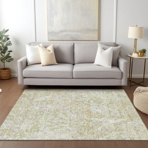 Homeroots 3' Beige Tan And Taupe Abstract Washable Area Rug For Indoor And Outdoor Spaces, Durable Design 5' X 8' Polyester 588445