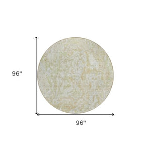 Homeroots 3' Beige Tan And Taupe Abstract Washable Area Rug For Indoor And Outdoor Spaces, Durable Design 8' Round Polyester 588446