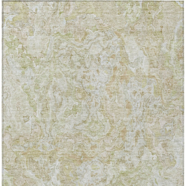 Homeroots 3' Beige Tan And Taupe Abstract Washable Area Rug For Indoor And Outdoor Spaces, Durable Design 10' X 14' Polyester 588449