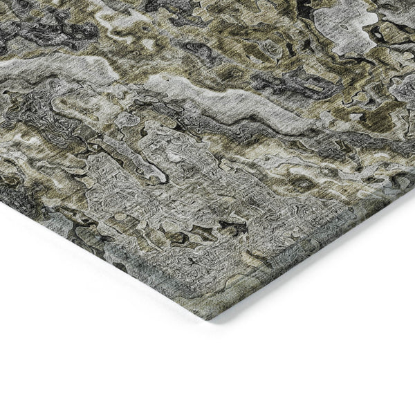 Homeroots 3' Beige Tan And Taupe Abstract Washable Area Rug For Indoor And Outdoor Spaces, Durable Design 3' X 5' Polyester 588450