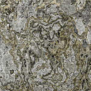 Homeroots 3' Beige Tan And Taupe Abstract Washable Area Rug For Indoor And Outdoor Spaces, Durable Design 3' X 5' Polyester 588450