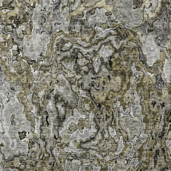 Homeroots 3' Beige Tan And Taupe Abstract Washable Area Rug For Indoor And Outdoor Spaces, Durable Design 3' X 5' Polyester 588450